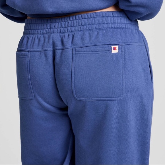 Champion Women's Cropped Fleece Joggers Blue XL Limited Edition - Picture 4 of 9